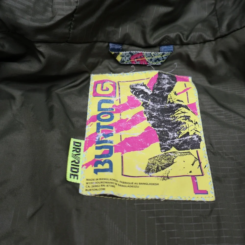 Burton Jacket Mens Large Blue Dryride Waterproof Snow Outdoor Rain Pit Zip VTG